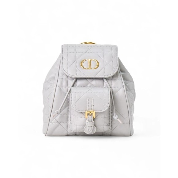 Dior Caro Small Macrocannage Backpack In Gray - vintage - Picture 1 of 1